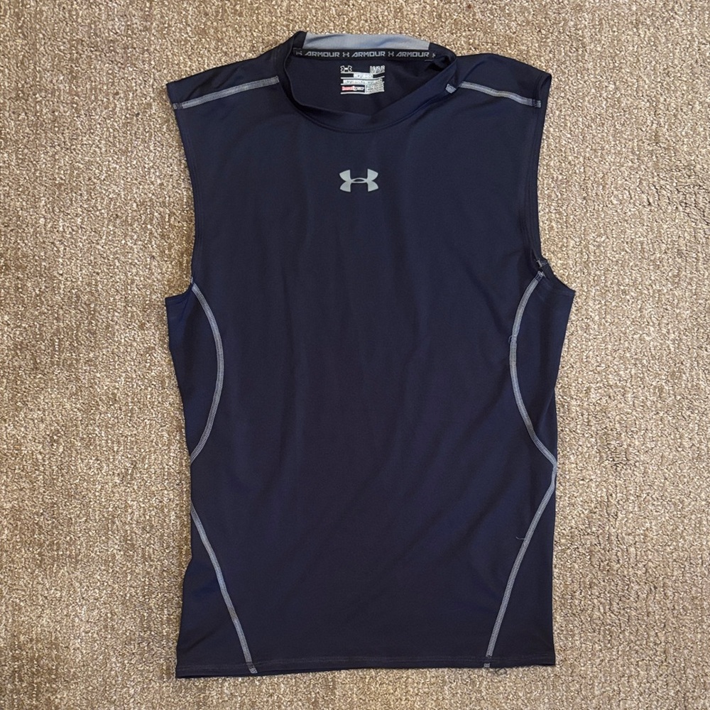 Under Armour Men's Navy Blue Sleeveless Compression Tank Top